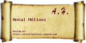 Antal Héliosz névjegykártya